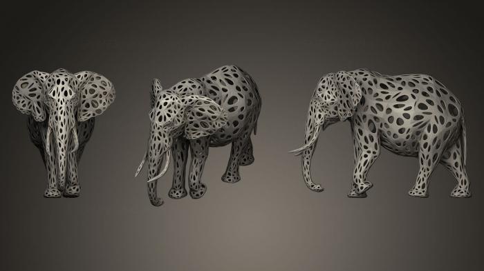 نموذج ثلاثي الأبعاد لآلة CNC التماثيل متعددة الأضلاع نحت الفيل